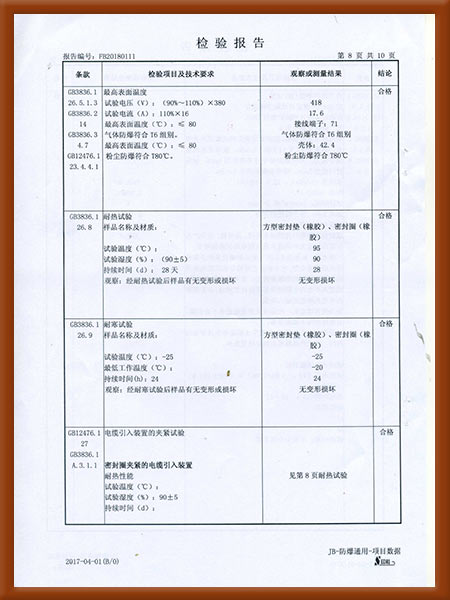 防爆控制箱檢驗(yàn)報(bào)告9